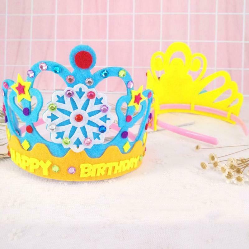 3PCS Handmade Home Party Supplies DIY Crown Hat Kit Accessories Headwear Craft