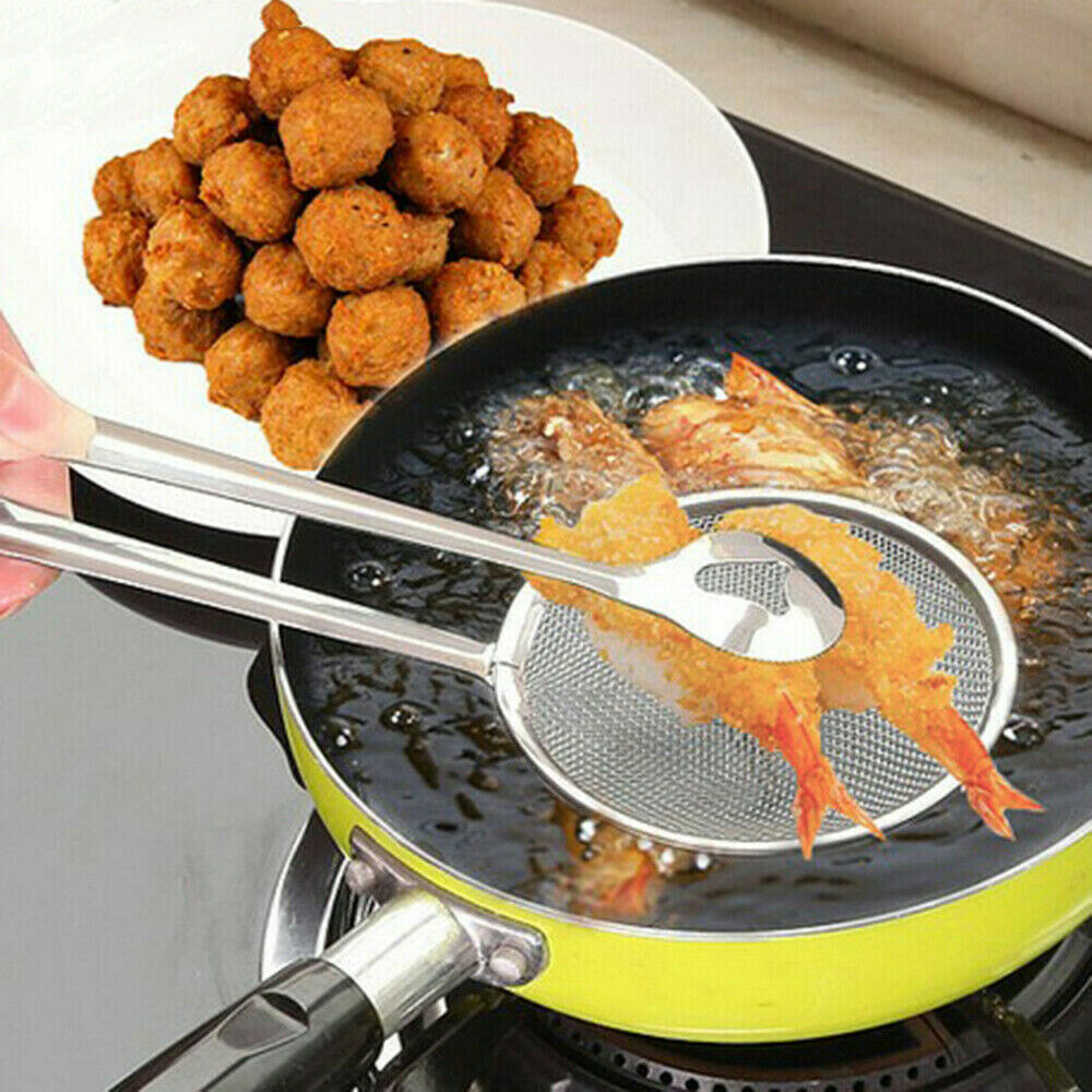Multi-functional Stainless Steel Colander Oil-Frying Filter Fried Food Clip ~~