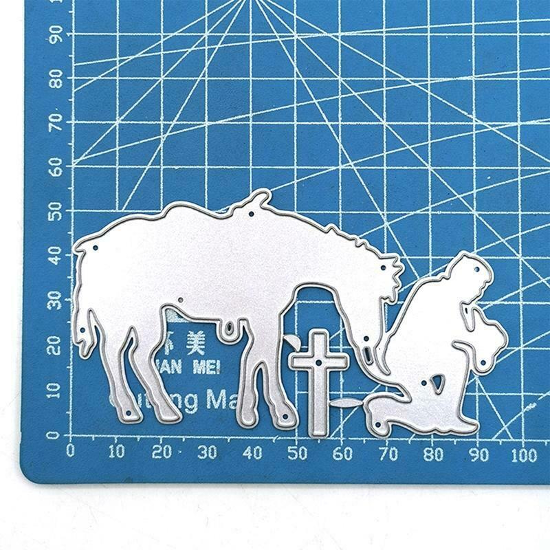 Horse Man Cutting Dies Embossing Stencil Template for Scrapbooking Making Card