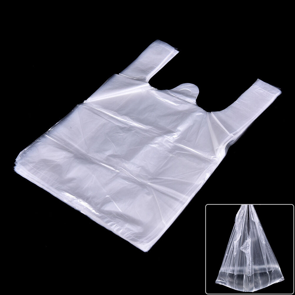 55 24*32cm Plastic T-Shirt Retail Shopping Supermarket Bags Handles Packa.l8