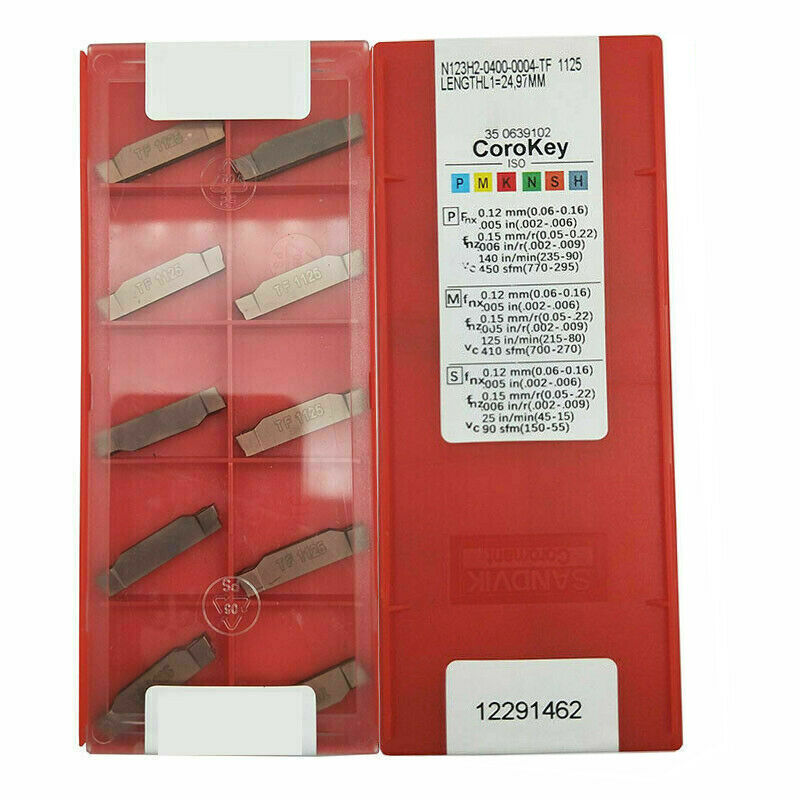 N123H2-0400-0004-TF grade 1125 4mm width Grooving CNC carbide milling insert