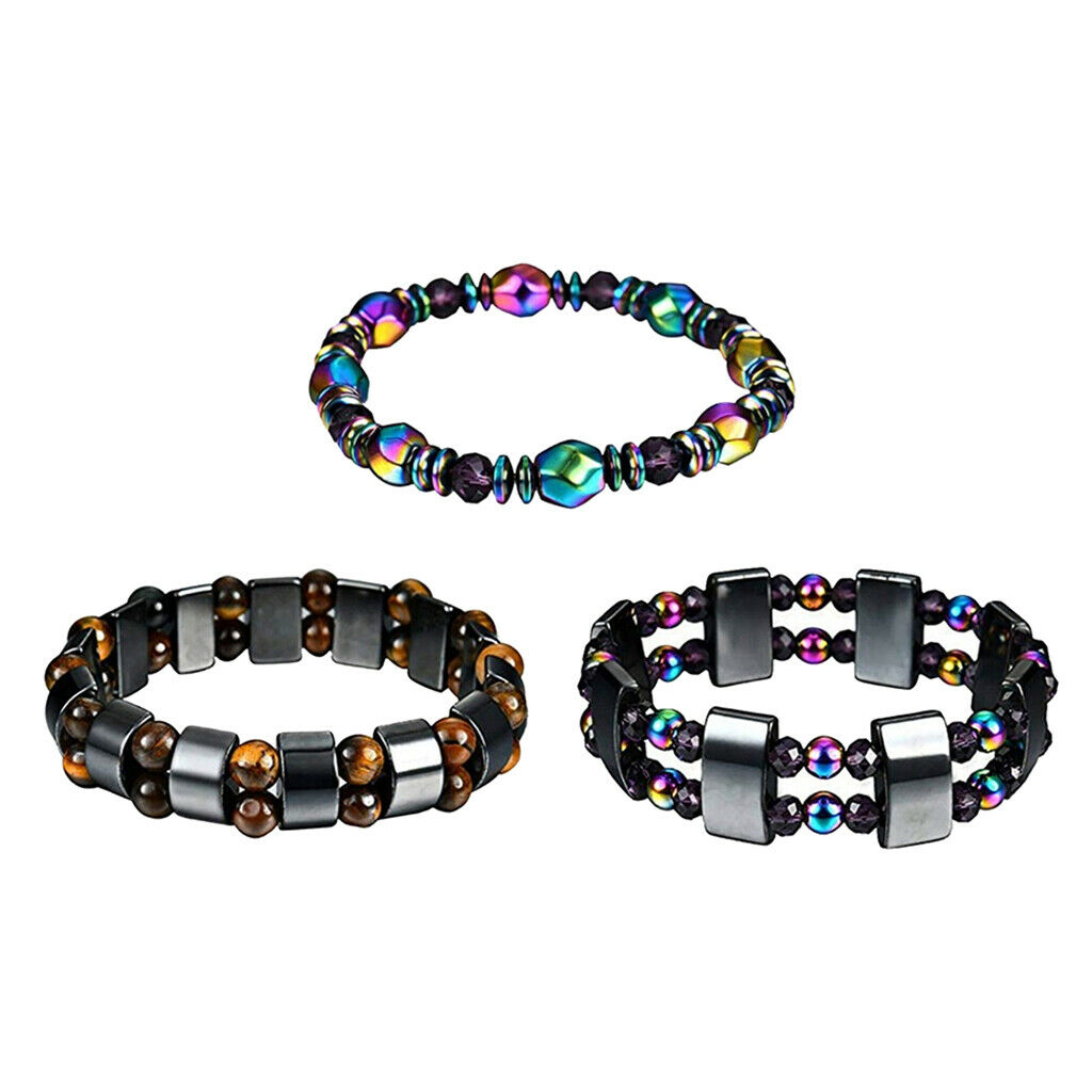 Metal Energy Hematite Magnetic Therapy Bracelet Electroplated Beads