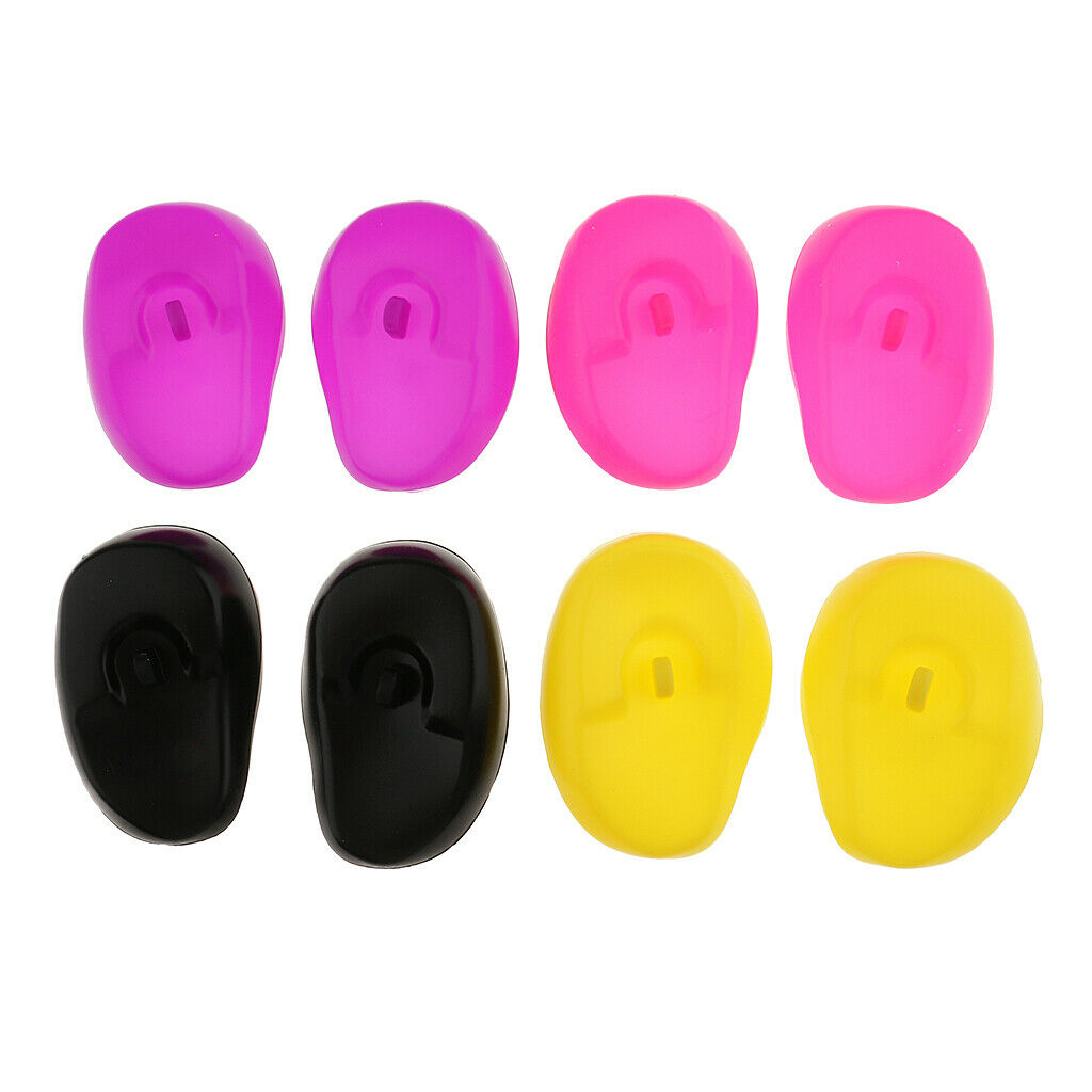 4 Pairs Silicone Salon Hairstyle Hair Washing Dye Ears Cover Guard Protector