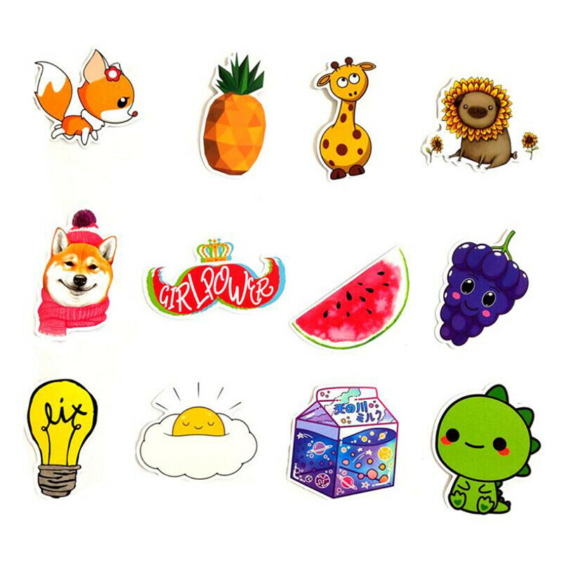 70Pcs Cartoon Bright Happy Stickers Suitcase Skateboard Car Waterproof St.l8