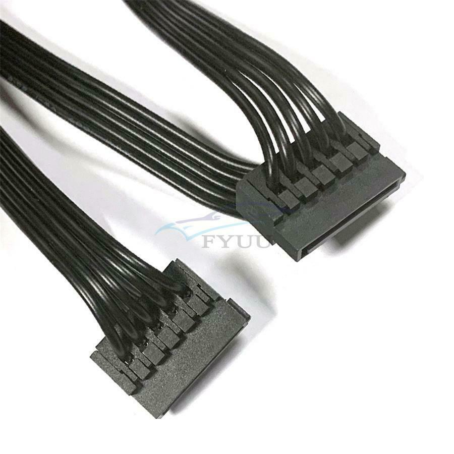 2 Sets Black SATA Power Cable PC Server HDD SSD Power Supply Cable Cord 18AWG