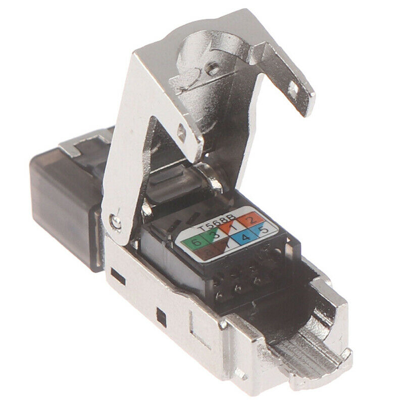 1Pc Tool-Free Shielded RJ45 Cat 7 Termination Plug Connector Modular 22-26AWGUS
