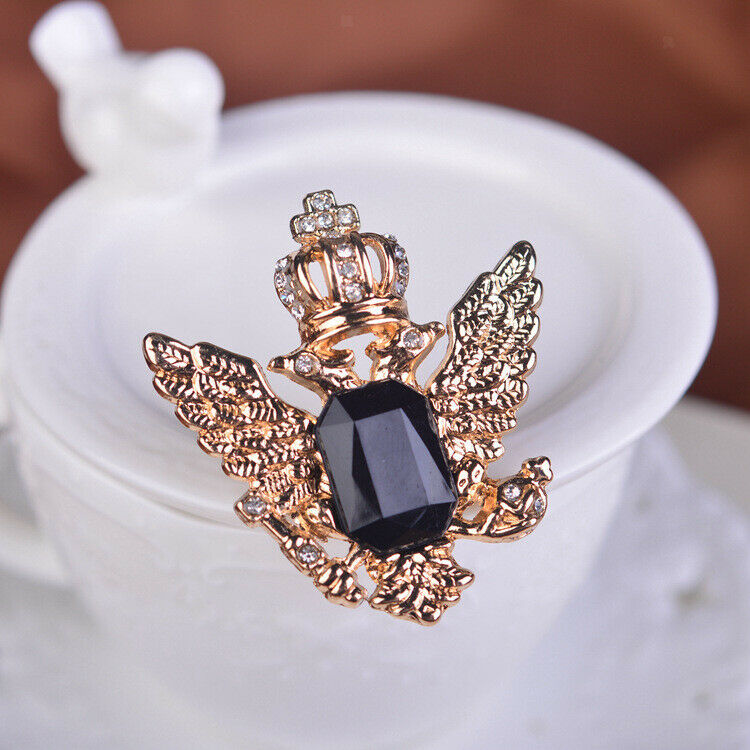 2 Pieces Crystal Crown Rhinestone Brooches Pins for Bridal Wedding Party