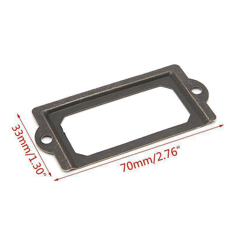 12pcs Metal Label Pull Handle Frame Name Card File Holder Cabinet Furniture Draw
