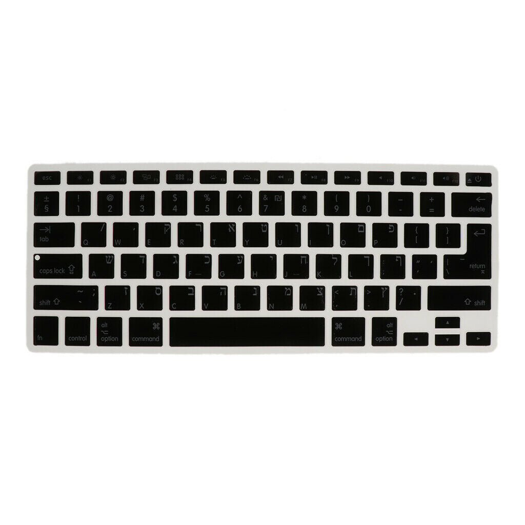 Anti Dust Hebrew English Keyboard Protector Durable Silicone Keyboard Skin Cover