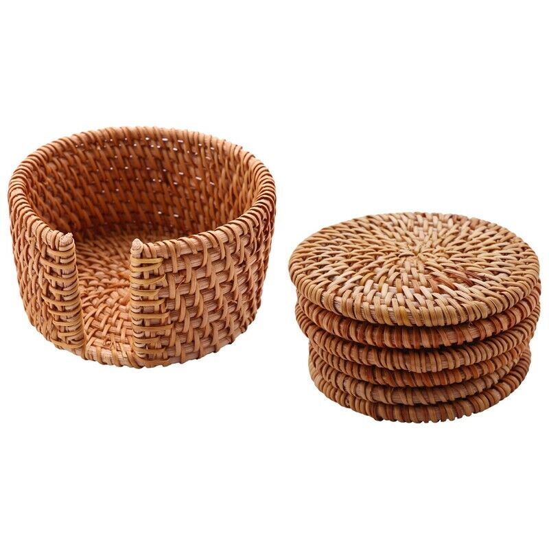 6Pcs/ Drink Coasters Set For Kungfu Tea Accessories Round Tableware Placemat DM4