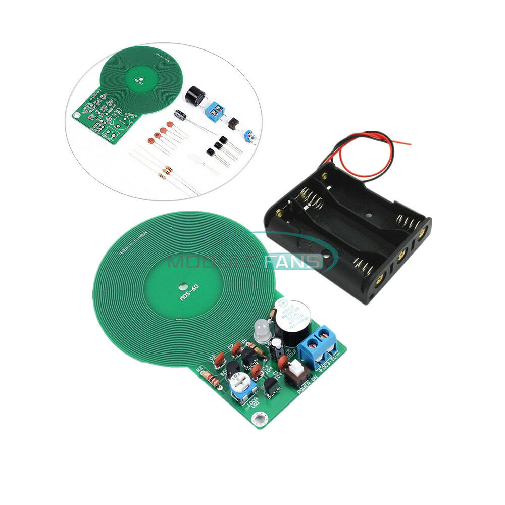 Electronic Metal Detector 3V-5V 60mm Non-contact Sensor DIY Kit+Battery Box 3xAA