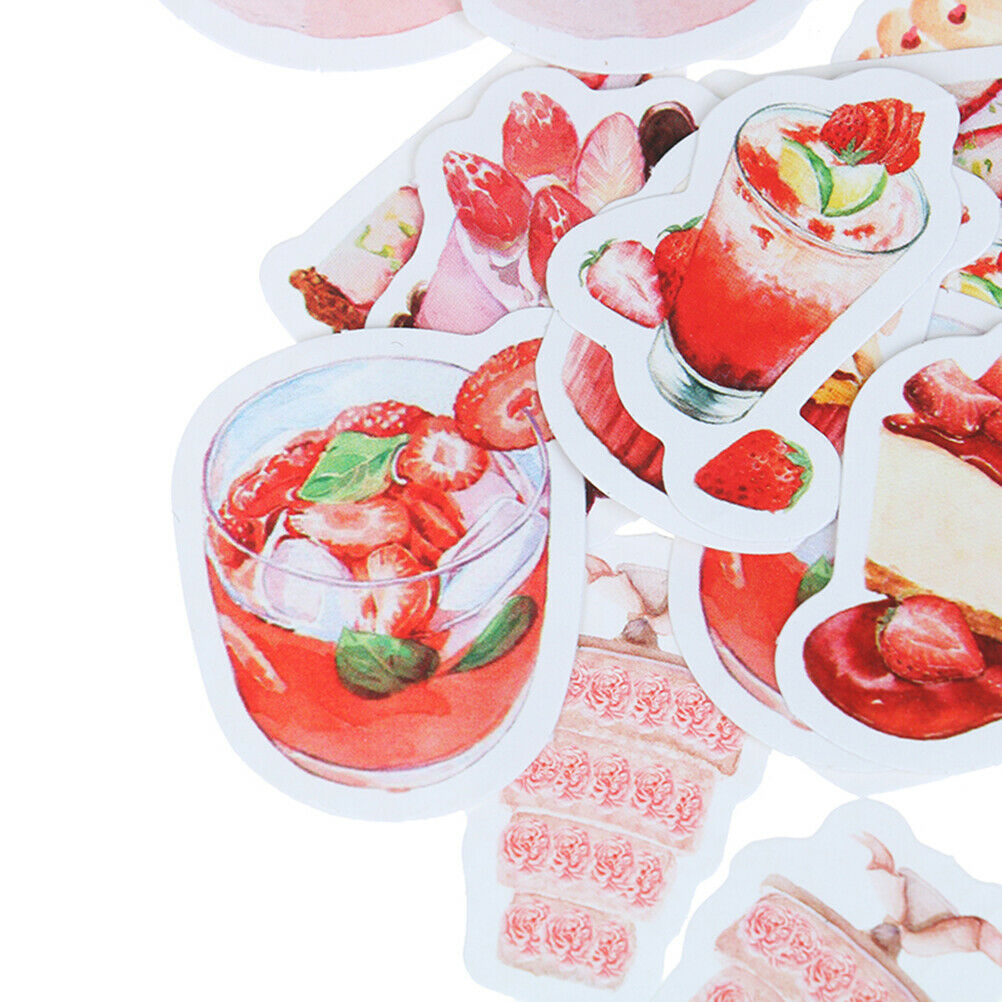 46pcs Cute strawberry dessert DIY Diary Craft Stickers Scrapbooking decor.l8