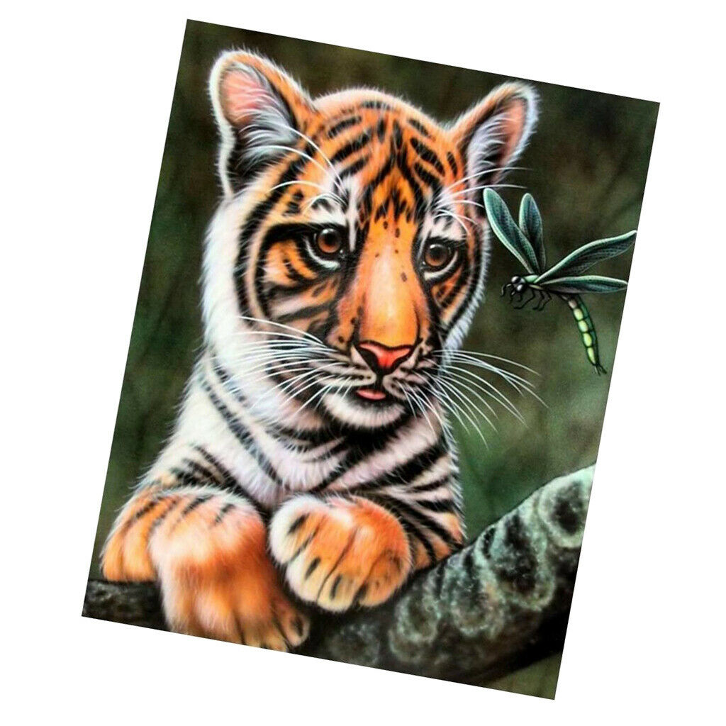 Tiger Dragonfly DIY 5D Diamond Painting Embroidery Cross Stitch Kit