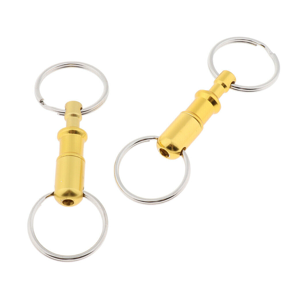 2x Mini Aluminum Keychain Blue & 2x Quick Release Keychain Yellow