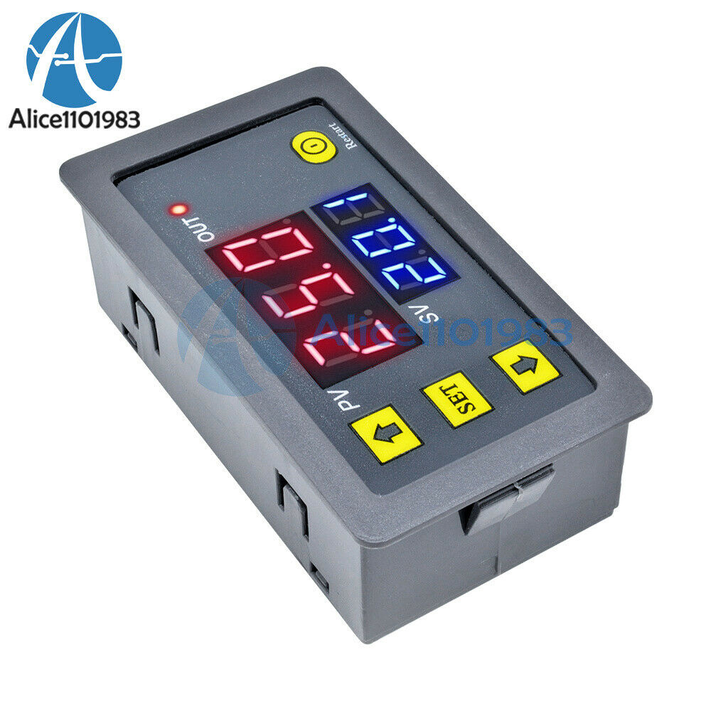 12V Thermostat Cycle Timer Delay Dual Display Relay Module 0-999 hours