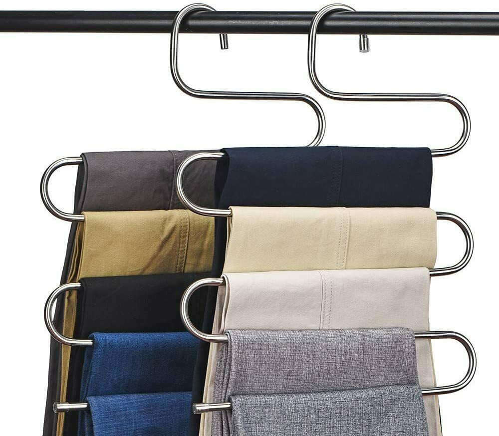 5-Layers MultiPurpose Hangers Magic Non-Slip S-Shaped Hangers Closet Space Saver