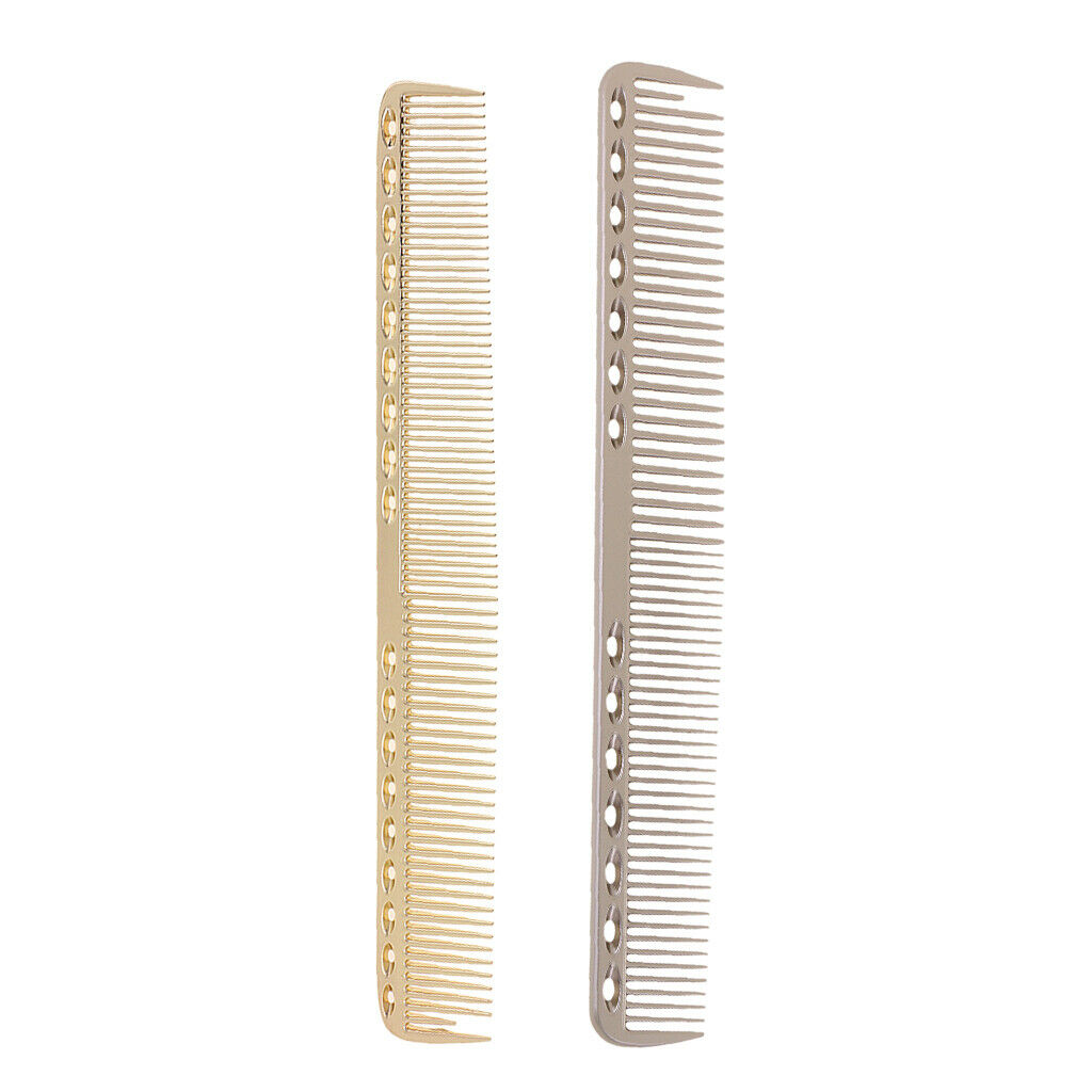2pcs Professional Hairdressing Aluminum Hair Styling Cutting Combs