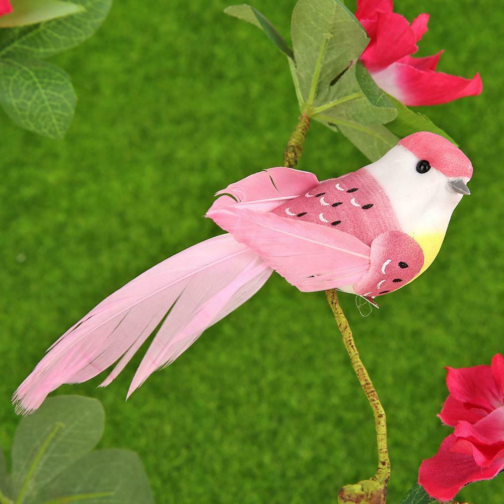 12pcs Artificial Simulation Foam Feather Birds Home Ornaments Crafts Decor @