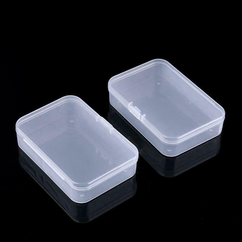 2Pc Plastic Transparent Storage Box Collections Container Case Nail Tips Jewelry