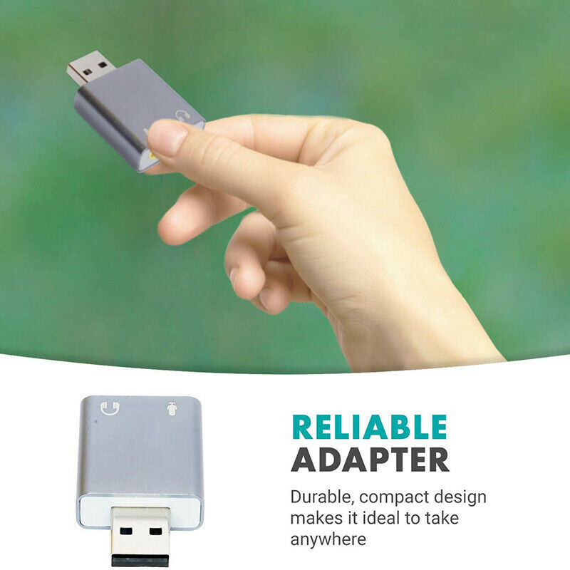 3.5mm TRS Microphone to USB 2.0 Stereo Audio External Sound Card Adapter for PV3