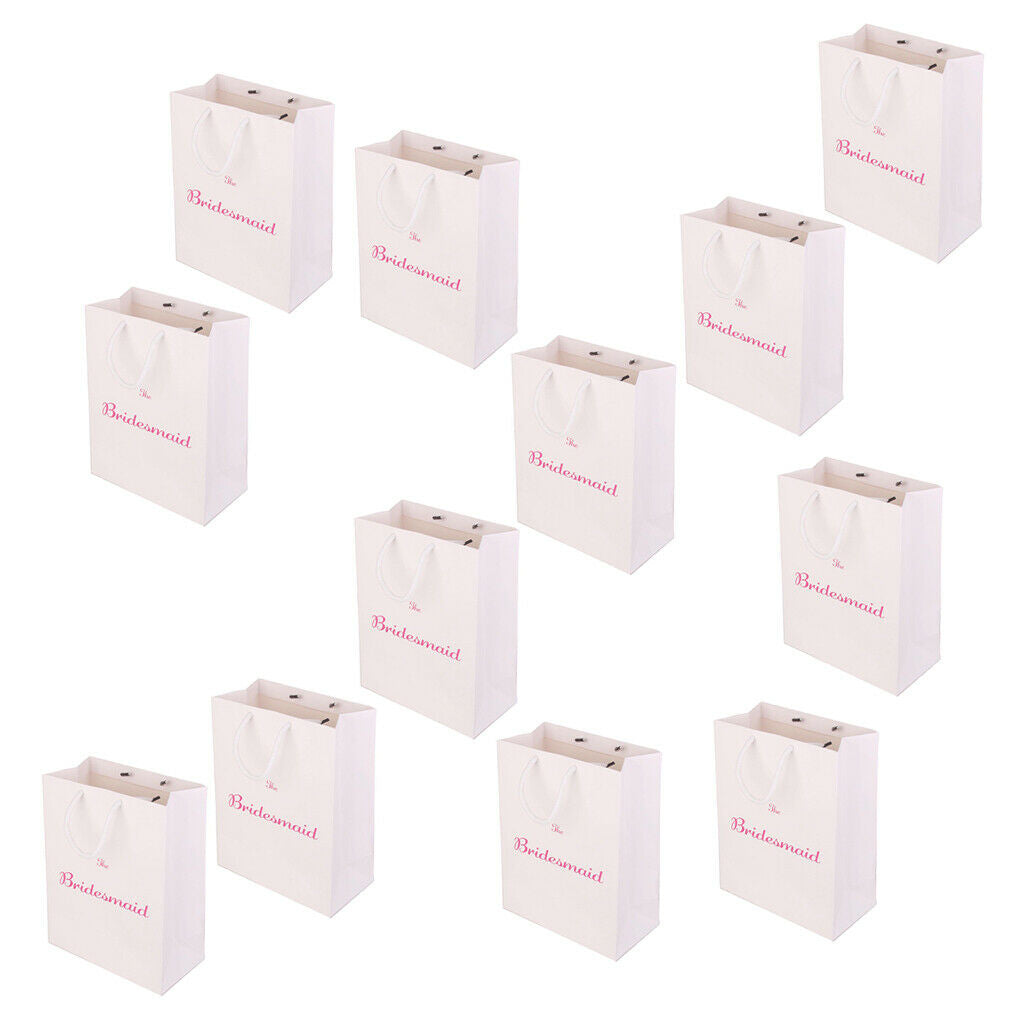 Pieces of 12 The Bridesmaid Printed Paper Bag with Handle for Wedding, Bridal