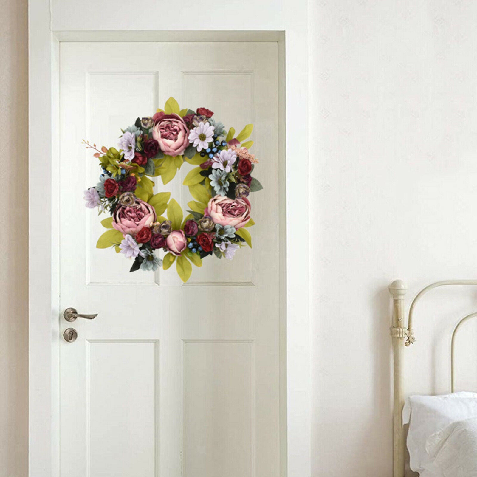 Artificial Flower Wreath Summer for Front Door Decoration Porch Home Décor