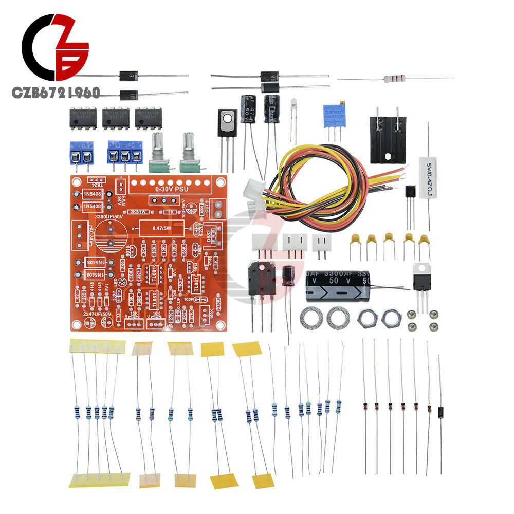 0-30V 2mA-3A Adjustable DC Regulated Power Supply DIY Kit Short with Protection