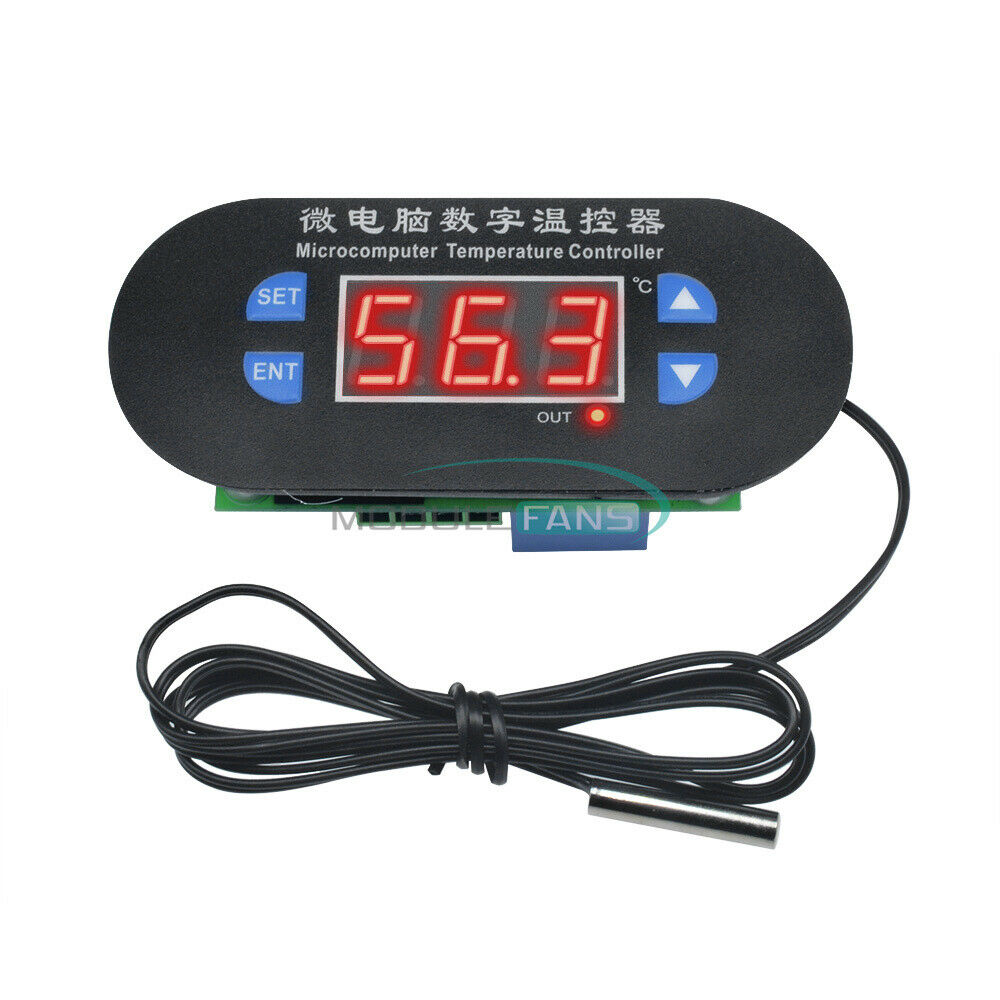 Digital Red LED W1308 Heat Cool Thermostat Temperature Controller Sensor DC12V