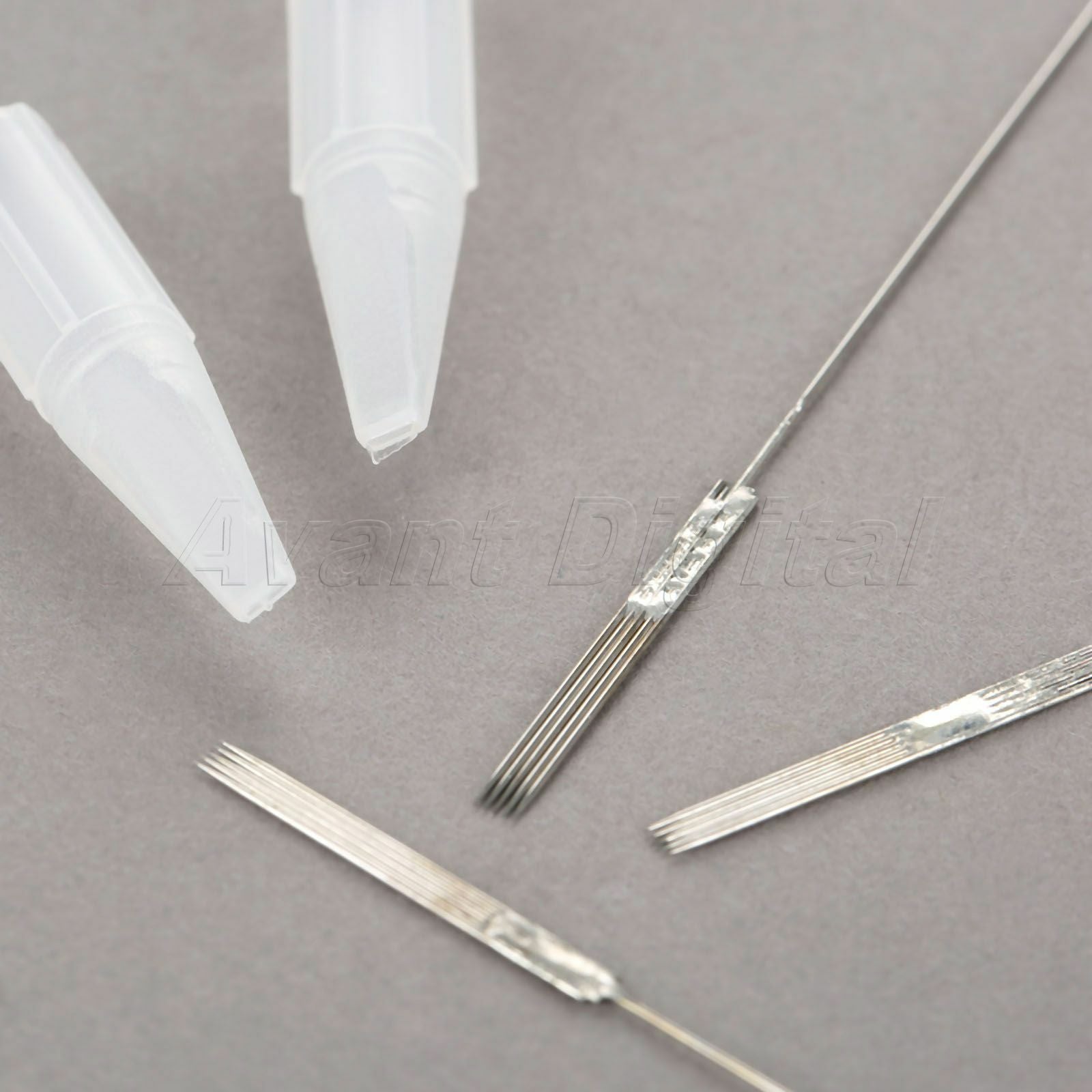 50x Microblading 5F Eyebrow Tattoo Needles + 50pcs 5F Needle Tips Tattoo Supply