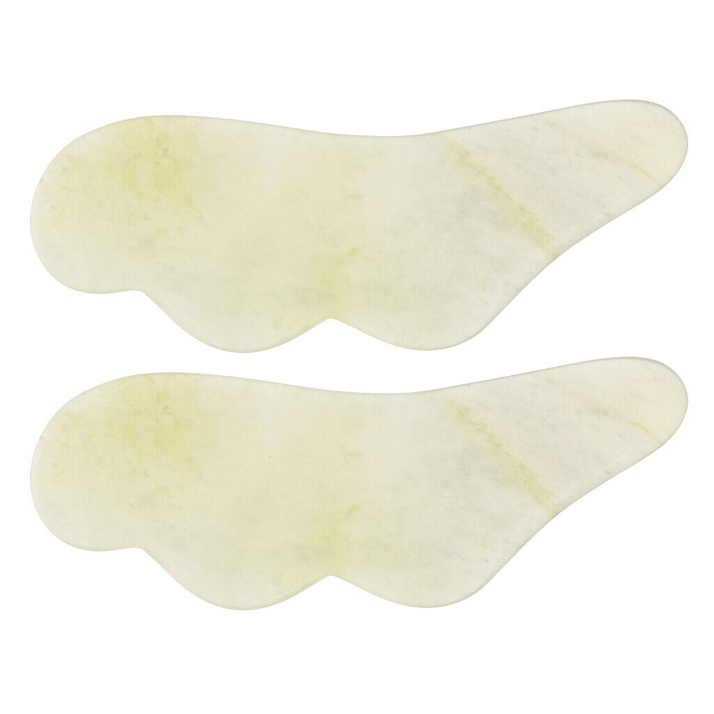 Pack of 2, Gua Sha Scraping Jade Blade Massage Tools - Handmade Jade Guasha