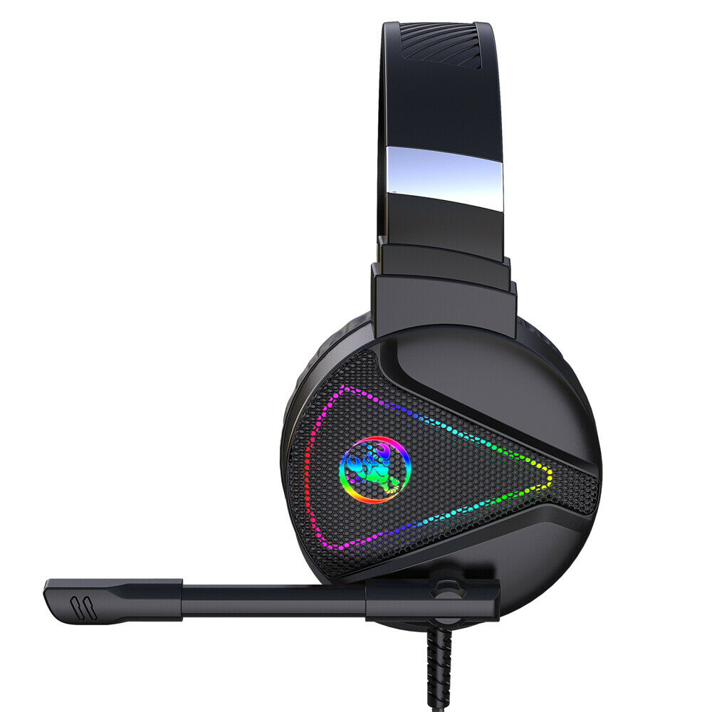 Gaming Headset Bass Gaming Earphone Headphone with Mic RGB  LED Light for Gamer