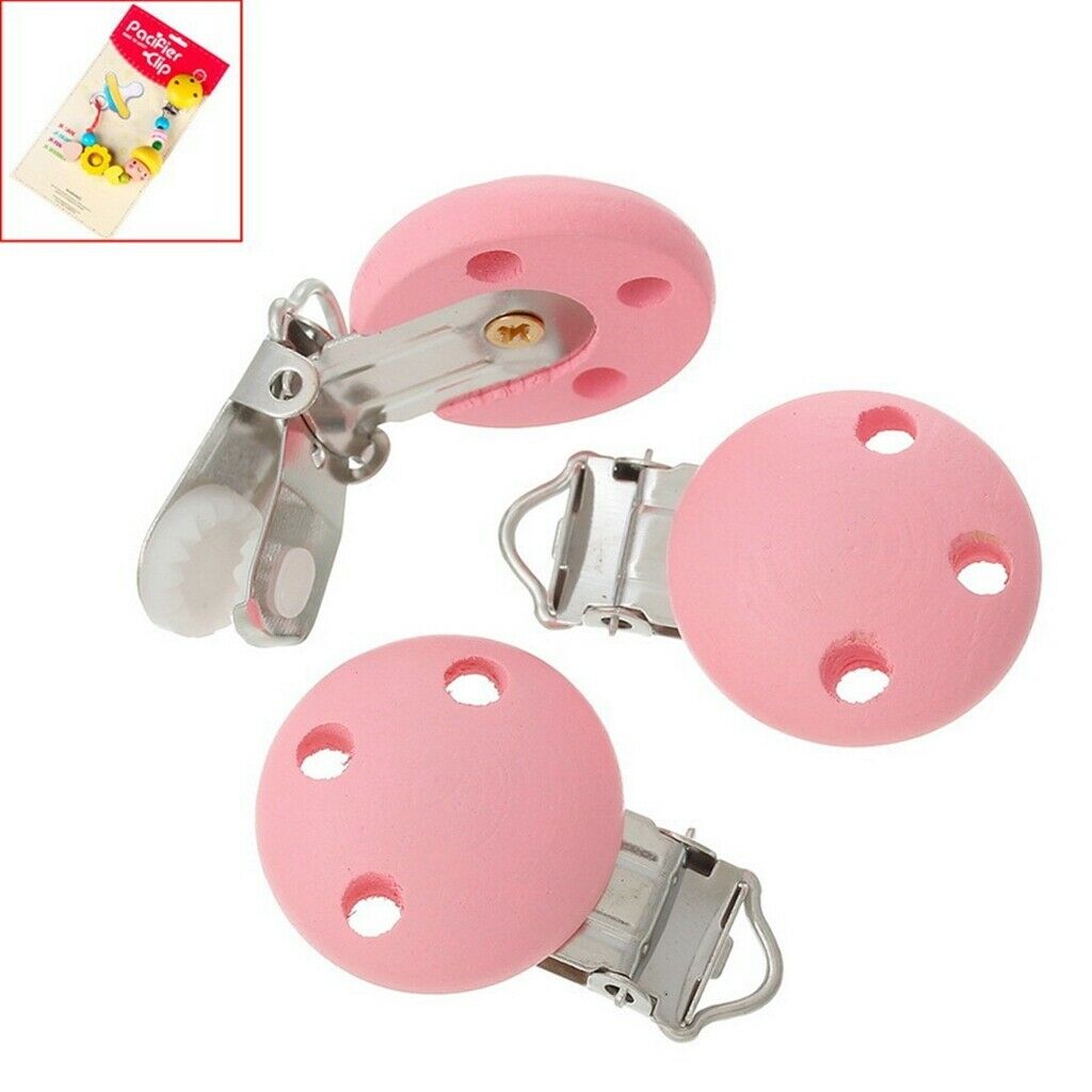 60pc Baby Infant Wooden Pacifier Clips Pacifier Chewable Round Dummy Nipples