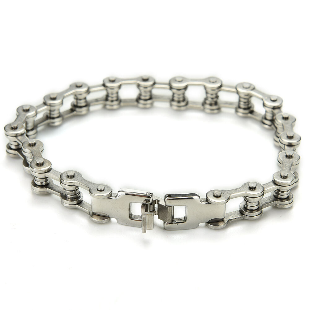 Punk Stainless Steel Bracelet Men Biker Bicycle Motorcycle Chain Bracelet  BDA