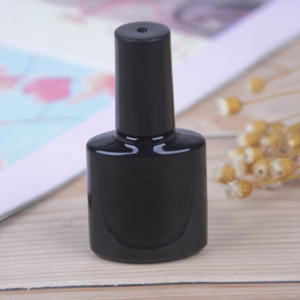 10ml Empty Nails Polish Bottle Black Glass With Agitator Mixing Ball Nail poBDA
