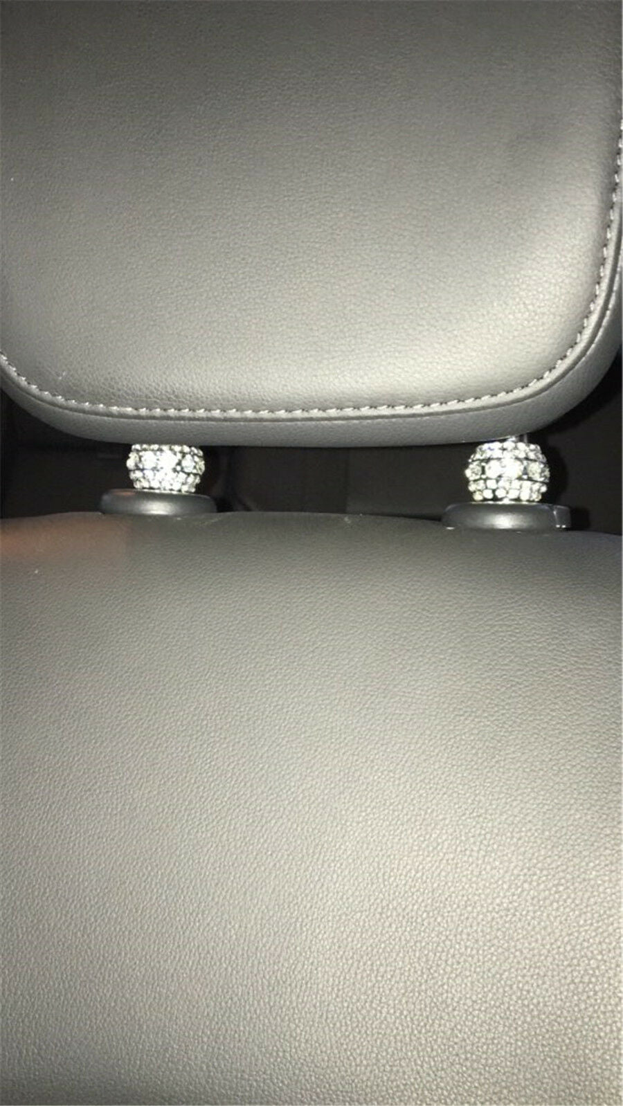 4 Pcs Car Seat Head Rest Pole Decor Chrome Crystal Ring Interior Décor Beautiful