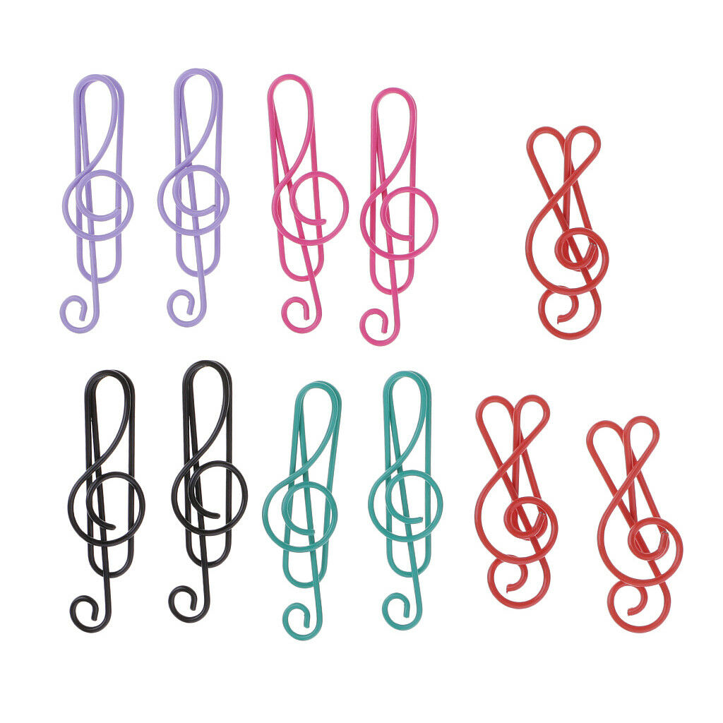 20pcs Music Symbols Metal Scrapbook Paper Clips Bookmark Office Stationery