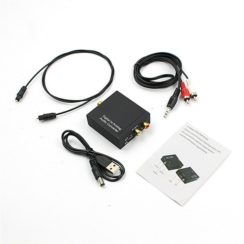 3.5mm Digital Coaxial Toslink Optical to Analog L/R RCA Audio ConverterAdapterBD
