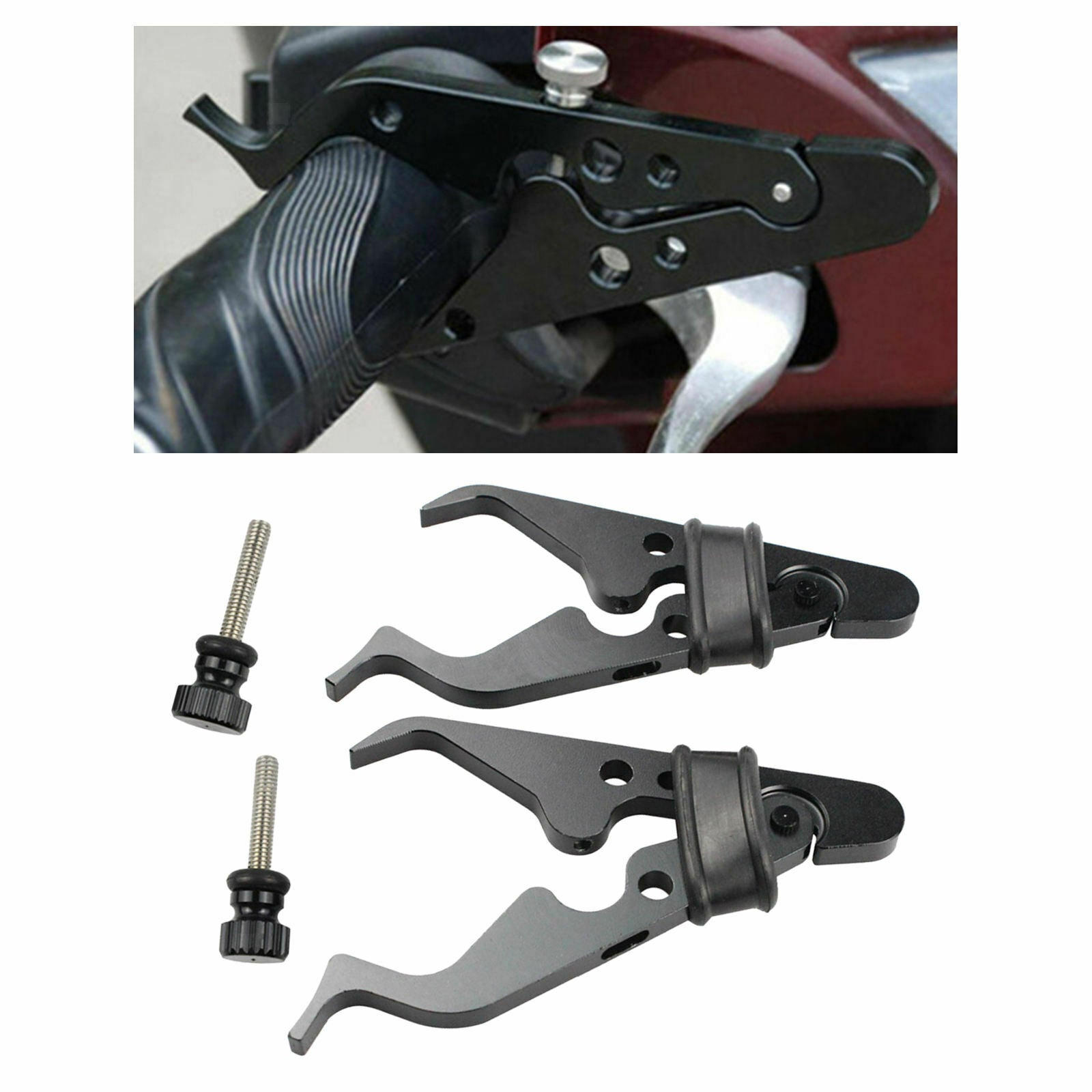 Universal Cruise Throttle Clamp Motorcycle Grip Fit for Scooter ATV Black