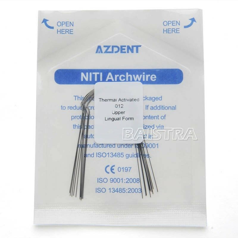 10 X Orthodontic NiTi Lingual Heat Thermal Activated Round Arch Wires 012 Upper