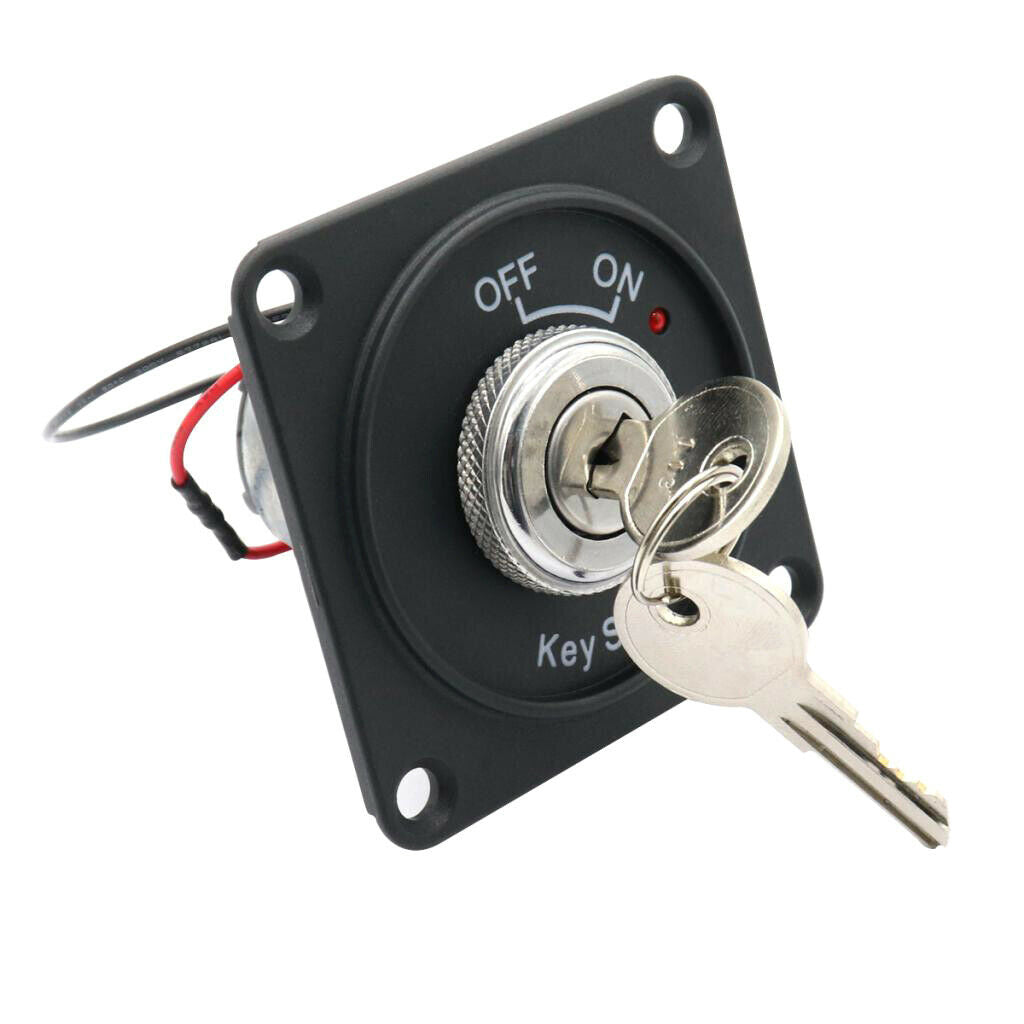 Auto Key Ignition Switch Panel with 2 Keys, Red LED indicator (2-Position)