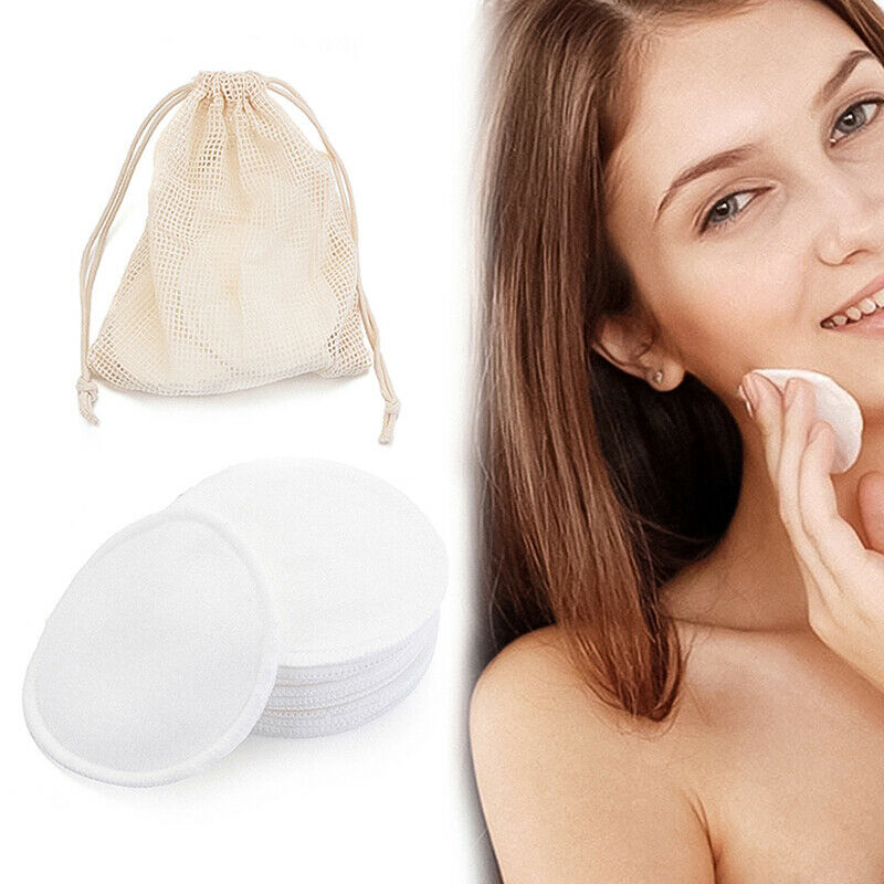 1Set Makeup Remover Pads Reusable Cotton Bamboo Fiber Pads Nursing Skin CleaniI7