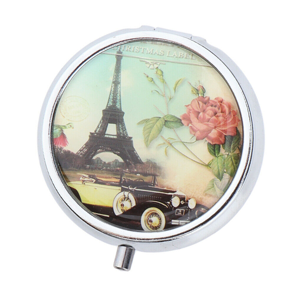 3 Compartments Pill Organizer Case Cute Pill Box for Purse Travel Camping hiking