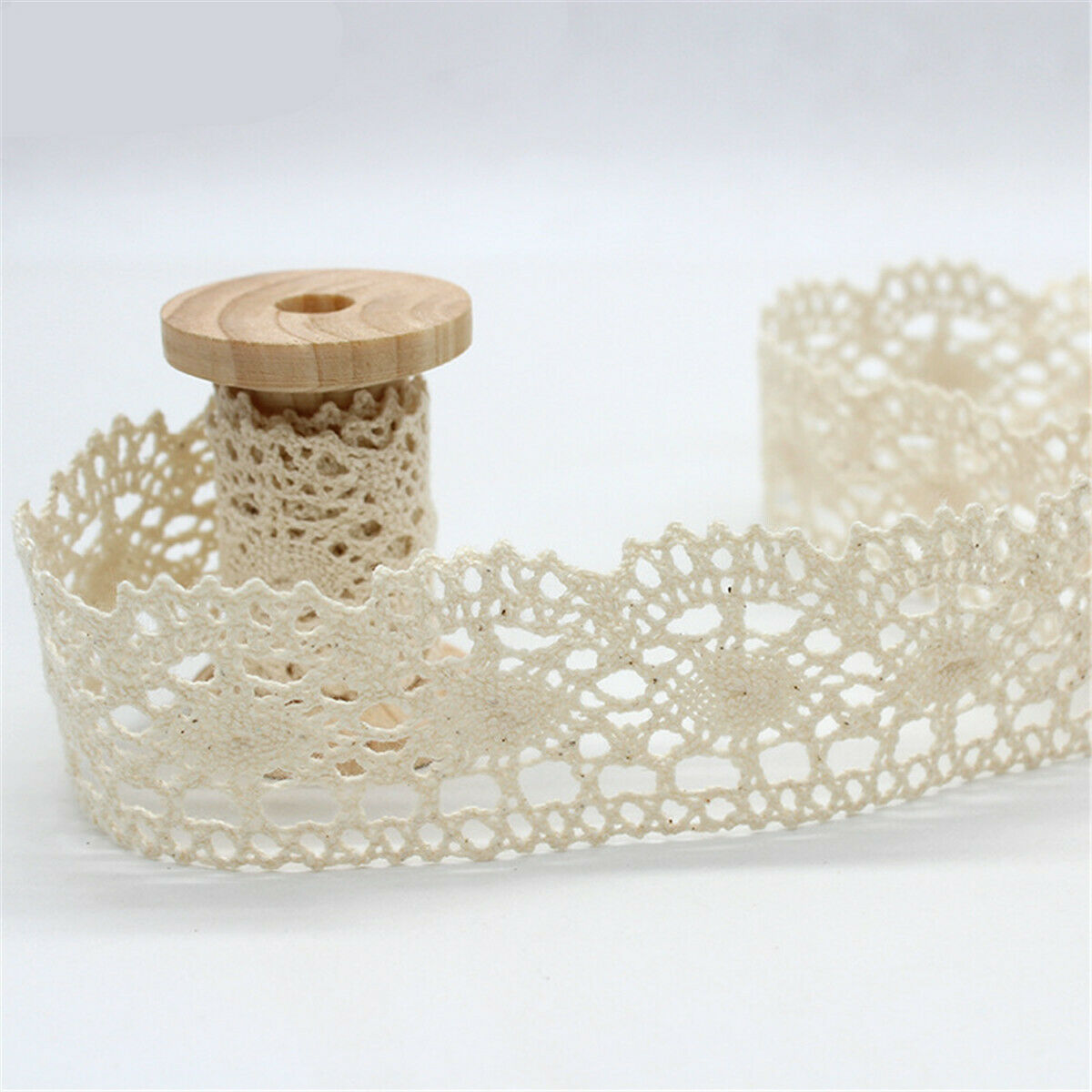 5 Yards Embroidery Cotton Lace Trim Ribbon Wedding Fabric Sewing Craft 4cm Wide