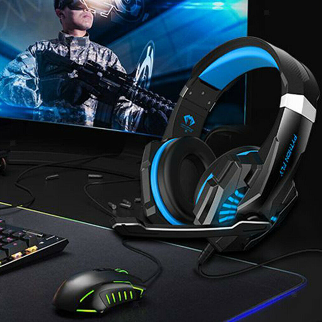 Stereo Surround Sound Gaming Headset w/ Noise Cancelling Mic for PS4 Blue