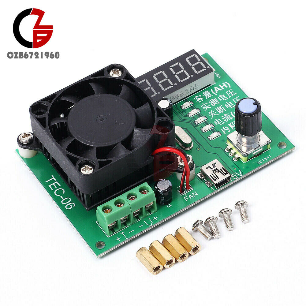 16W Electric Load Max 500AH LED Display TEC-06 Battery Capacity Tester w/ Fan