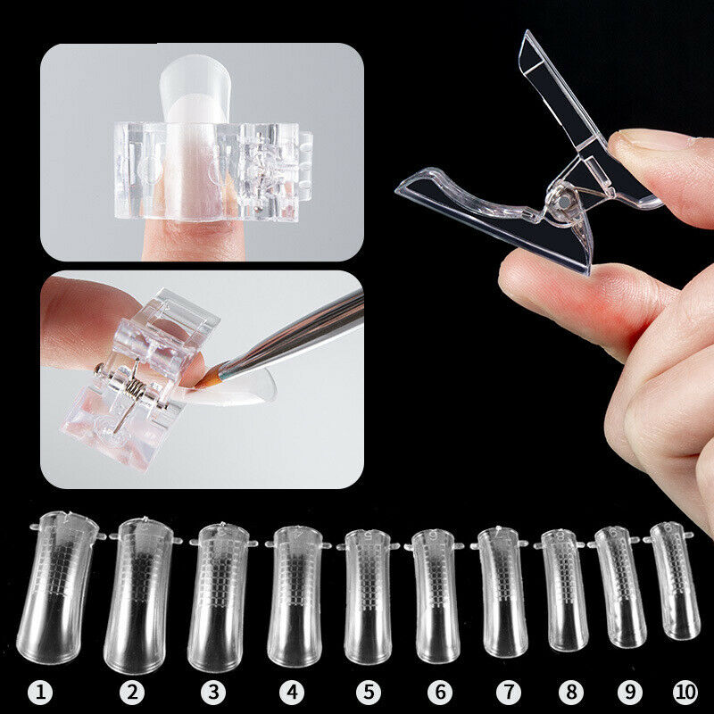 Nail Art Extention Set Nail Brush Acrylic Clip Quick Building Mold Tips Nail KI7