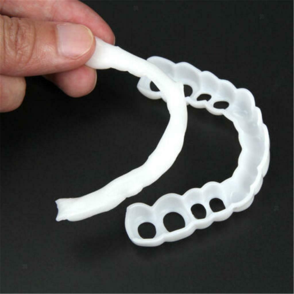 2 Set Perfect Smile Teeth Veneers False Tooth Cover White Upper & Lower Set