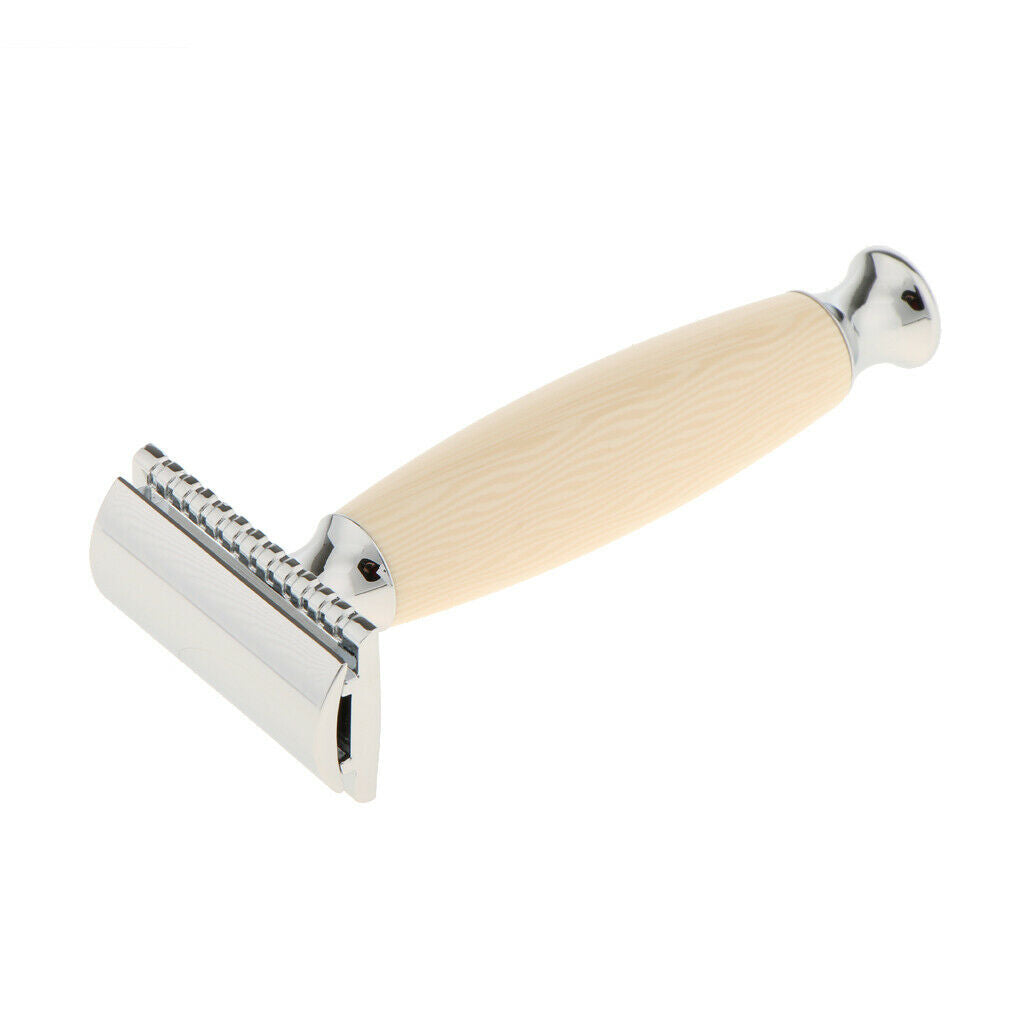 Men's Double Edge Safety Shaving Razor Alloy Classic Shaver Wooden Handle#4