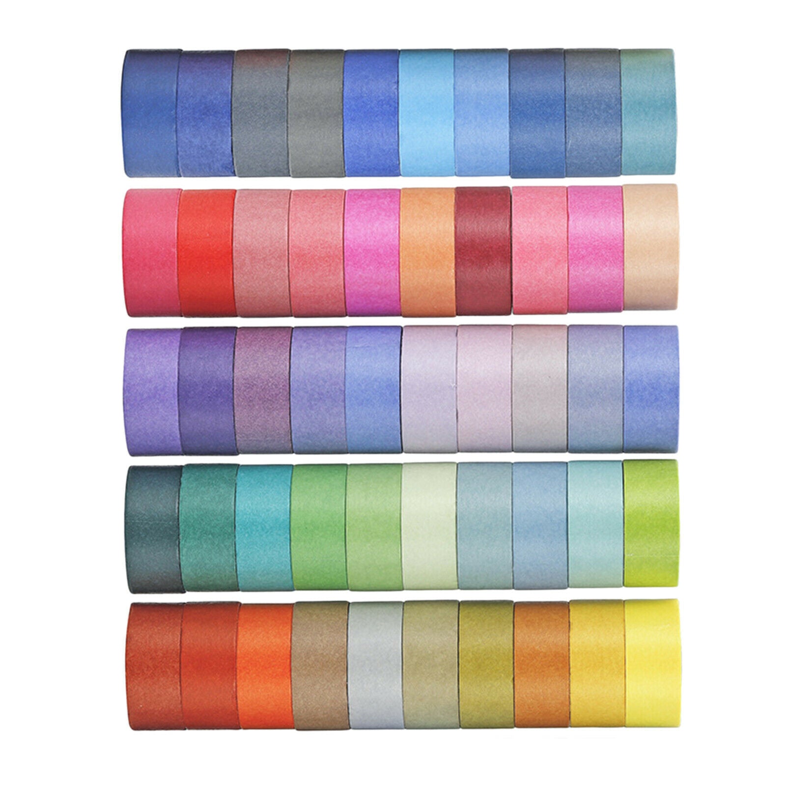 60x Rainbow Washi Sticky Paper Masking Adhesive Decorative Tape Scrapbooking