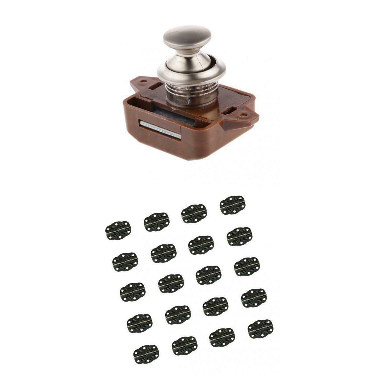 20 Door Retro Door Hinge + Security Lock For Drawer Cabinet